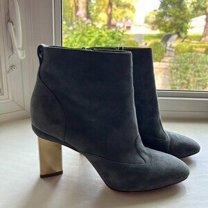 Nicholas Kirkwood suede booties with gold heel